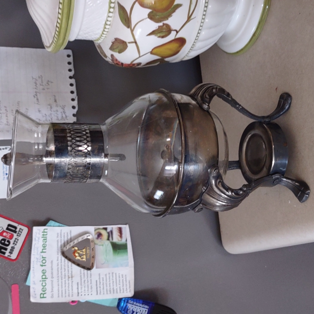 Antique Silver Plate And Glass Wine or Water Carafe - Picture 3 of 7